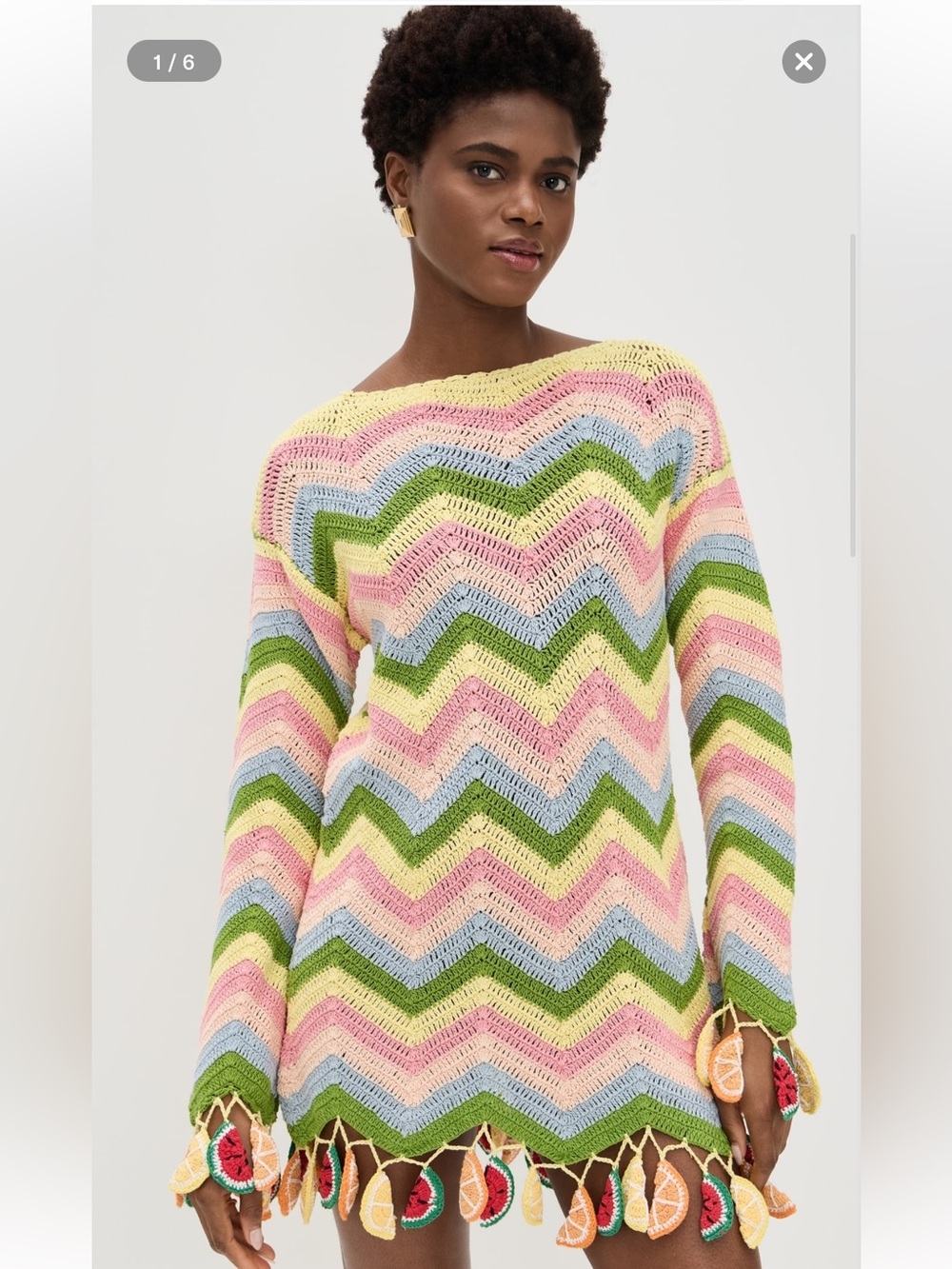 CeliaB Dominica Dress Chevron Crochet Sweater